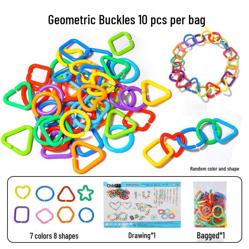 Geometric Chain Buckle Early Education Desktop Toy - Large Building Blocks for Children s Development