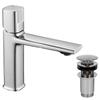 Low Standing Washbasin Tap with Stopper LAVEO Tores Chrome