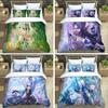 Anime Genshin Impact Sengetøy Sett Gutter Jenter Twin Queen Size Dynetrekk Putetrekk Seng Barn Voksen Mote Hjemmetekstil