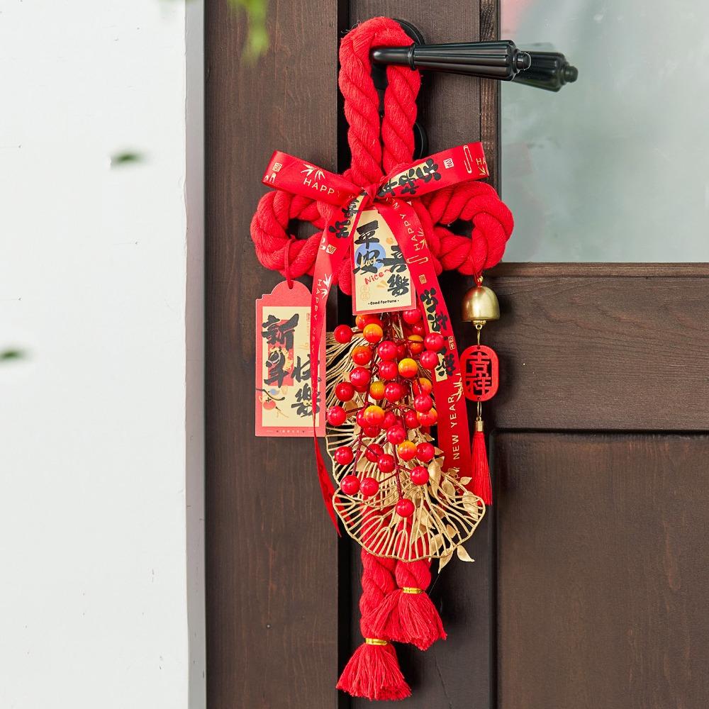 Traditional Handcrafted New Year Decoration DIY Lucky Charm Swastika Knot Pendant Hanging Design Chinese Knot Ornaments