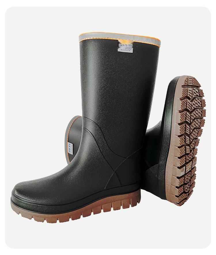 Botas de Chuva Impermeáveis Antiderrapantes de Cano Alto Warrior para Homens, para Trabalho, Pesca e Equitação