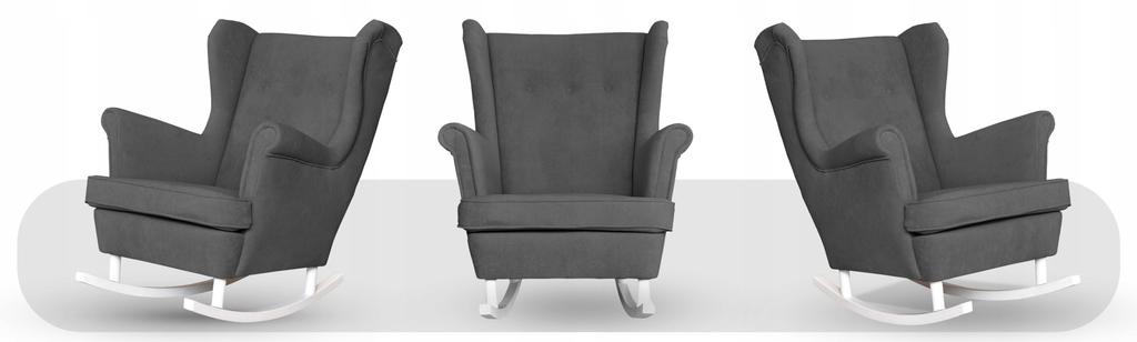 Fotel uszak bujany skandynawski welur Hunter Family Meble szary