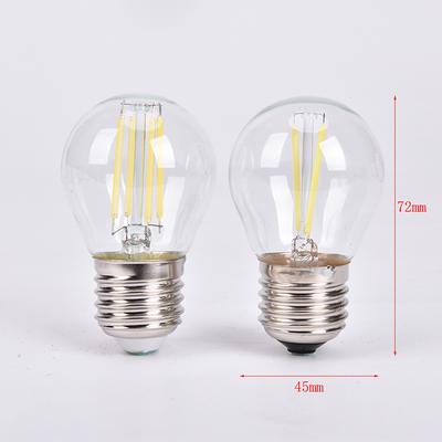 LED žárovka reflektor 2W/4W/6W E27 COB svíčka/plamínek G45 vláknová skleněná lampa