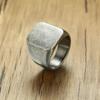 Men's Stainless Steel Square Ring – European & American Style, Engravable for Graduation - Model RC-294