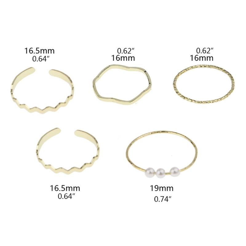 Crystal Joint Knuckle Rings Gold Mid Finger Rings Stackable Rings Set Jewelry for Women and Girls (5PCS)