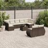VidaXL Garden Lounge Set with Cushions 10 Pcs, Patio Sofas, Patio Furniture Set, Outdoor Furniture, Brown 3254170