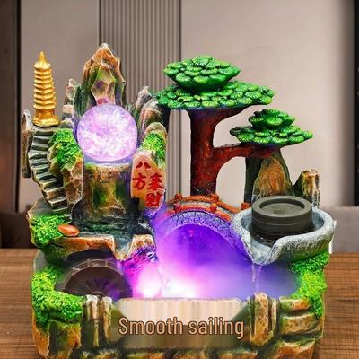 Desktop Feng Shui Waterfall Fountain for Living Room or Office - Attracts Wealth, Perfect Housewarming Gift.