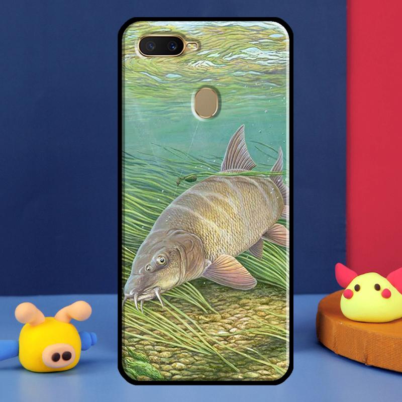 Carp Fish Fishing Case For Oppo A16 A76 A96 A58 A78 A98 A5 A9 A91 A15 A17 A77 A52 A72 A74 A94 A54S A57S Cover