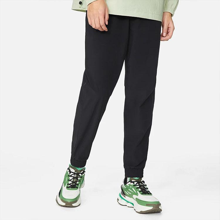 Li-Ning Wade Series Tapered Reflective Three-Dimensional Cut Knitted Sports Pants Men Bottoms Black AYKS385-1