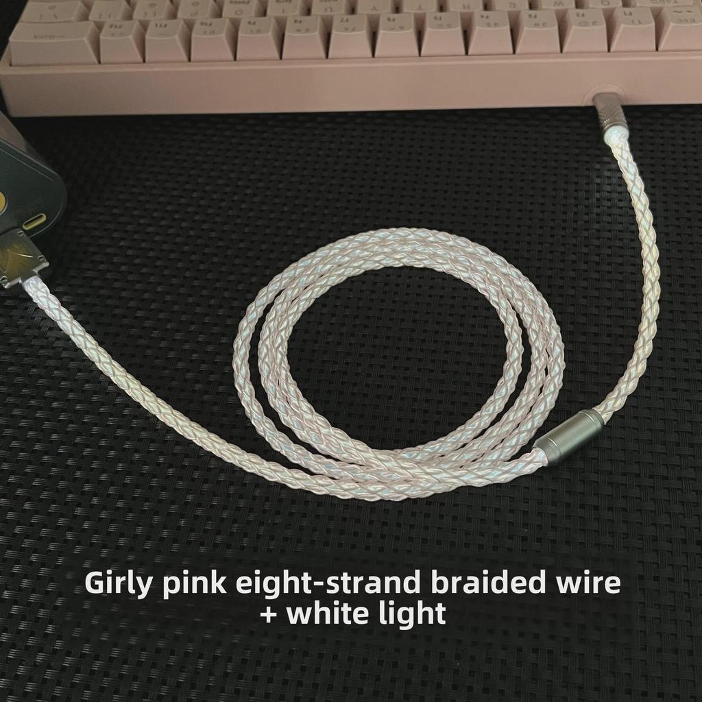 Benutzerdefiniertes DIY Handgefertigtes USB-C Weißlicht Magnetisches Mechanisches Tastatur Ladekabel für 8K Gaming