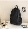 Schoolbag Korean ins Lazy Wind School Bag Female Solid Color Versatile Travel Lightweight Backpack College Student Class Leisure Backpack