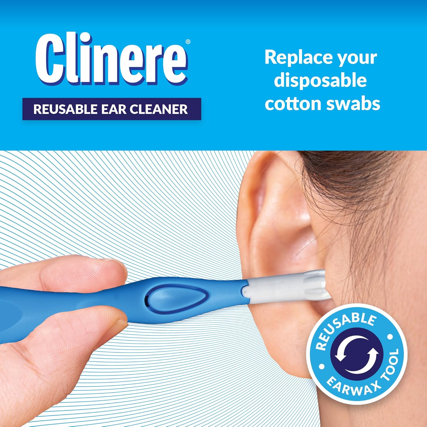 Clinere® Reusable Ear Cleaner Kit - Earwax Remover Tool for Gentle Ear Canal Cleaning & Itch Relief - Safe Home Ear Wax Removal - Reusable &