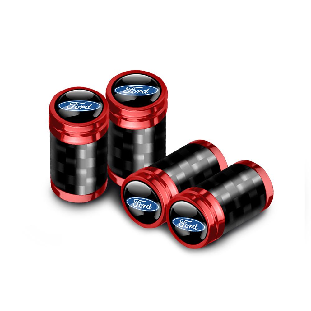 For Honda cco4PCS Carbon Fiber Car Wheel Tire Valve Stem Caps Metal valve Accessories for Ford Ranger Kuga Focus Shelby Mustang CMax Stracing
