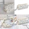 Korean Style Heart Embroidery Pencil Case With Polyester Material For Student Girls And Office Use