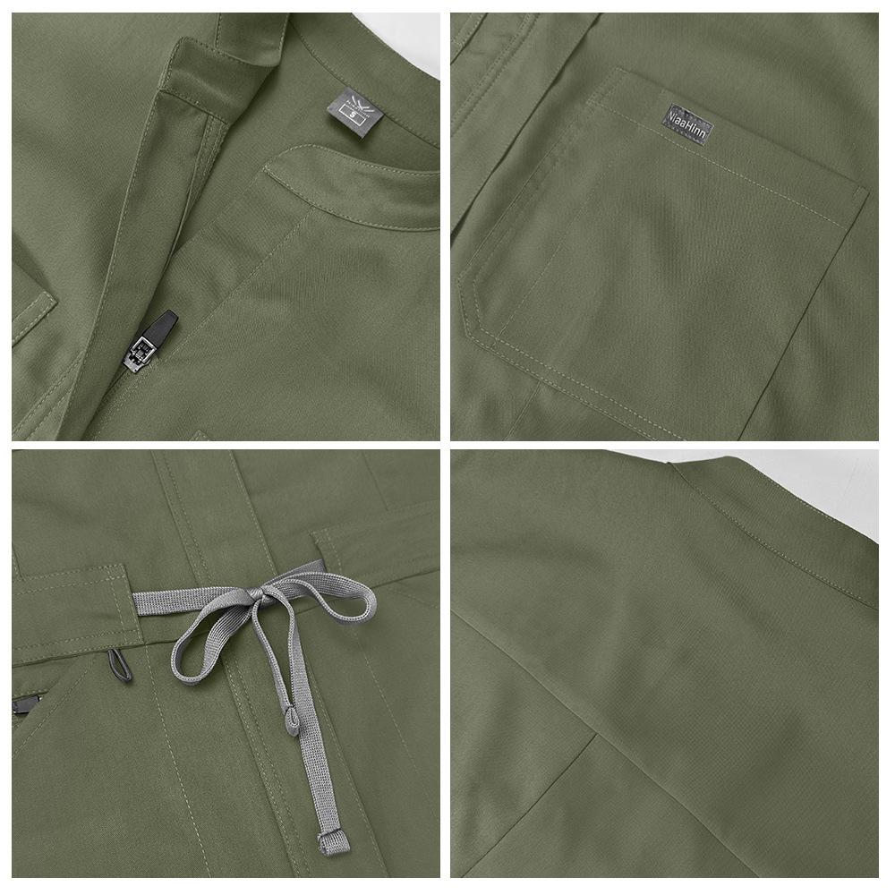 One-piece High-end Medical Scrub Stand-up Collar Flying Sleeve Zipper Operating Room Doctor Nurse Nurse Overalls