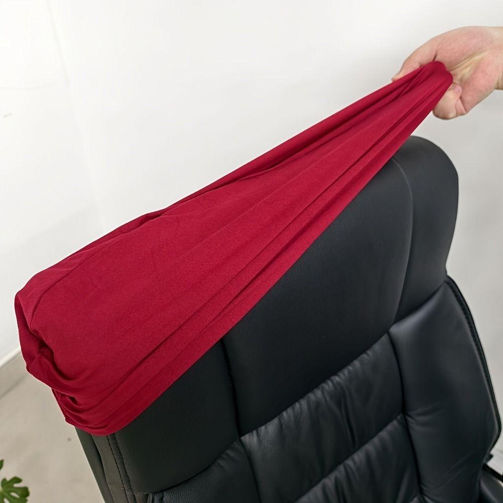 Solid Color Chair Back Protector Elastic Chair Head Cover Washable Backrest Slipcover Office Use
