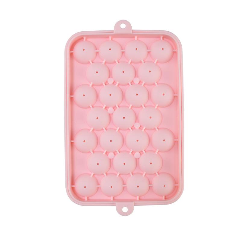 25-Hole Silicone Ice Cube Tray - Easy Release Round Ball Mold for Household Use