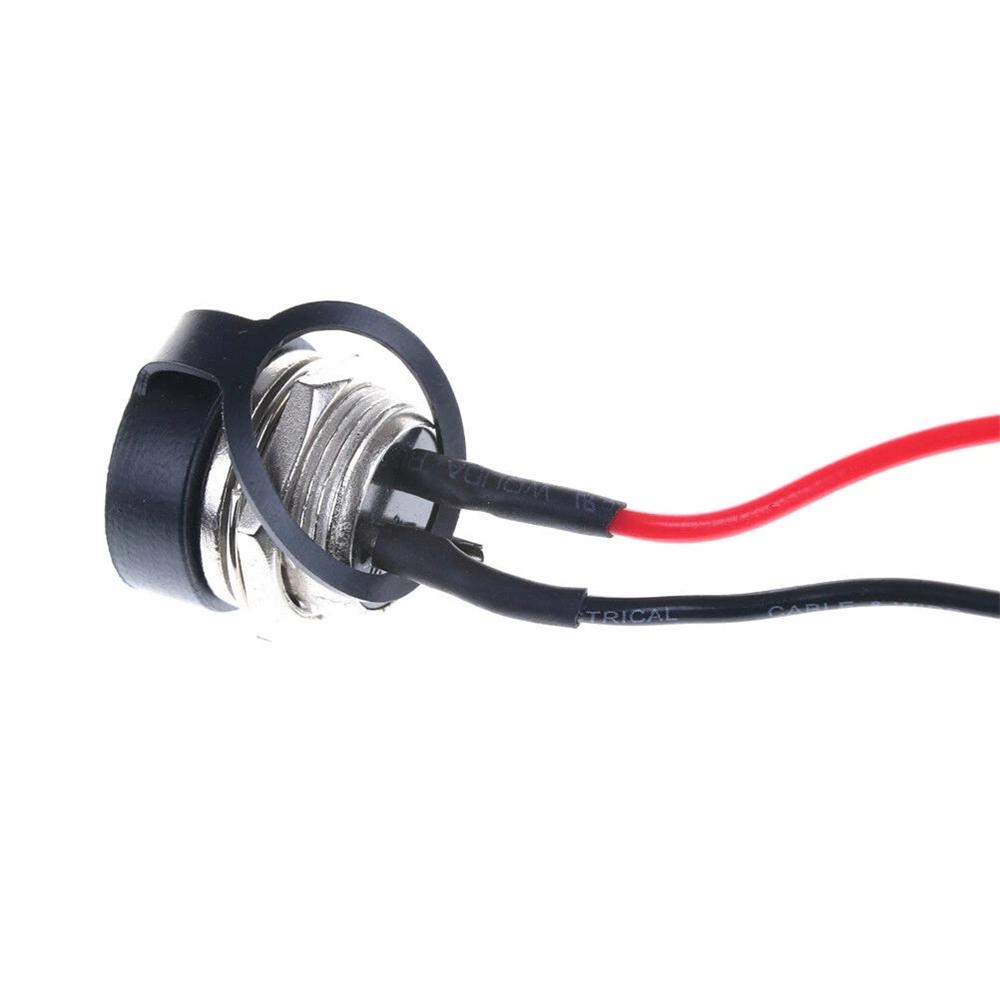Three-hole Round Head 3 Pin Prong Charging Port Jack Socket Inline Connector Battery Charging