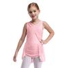 Girls Lyrical Dance Dress Cross Mesh Overlay Cutout Back Design Shiny Rhinestones Irregular Hem Figure Skating Gown