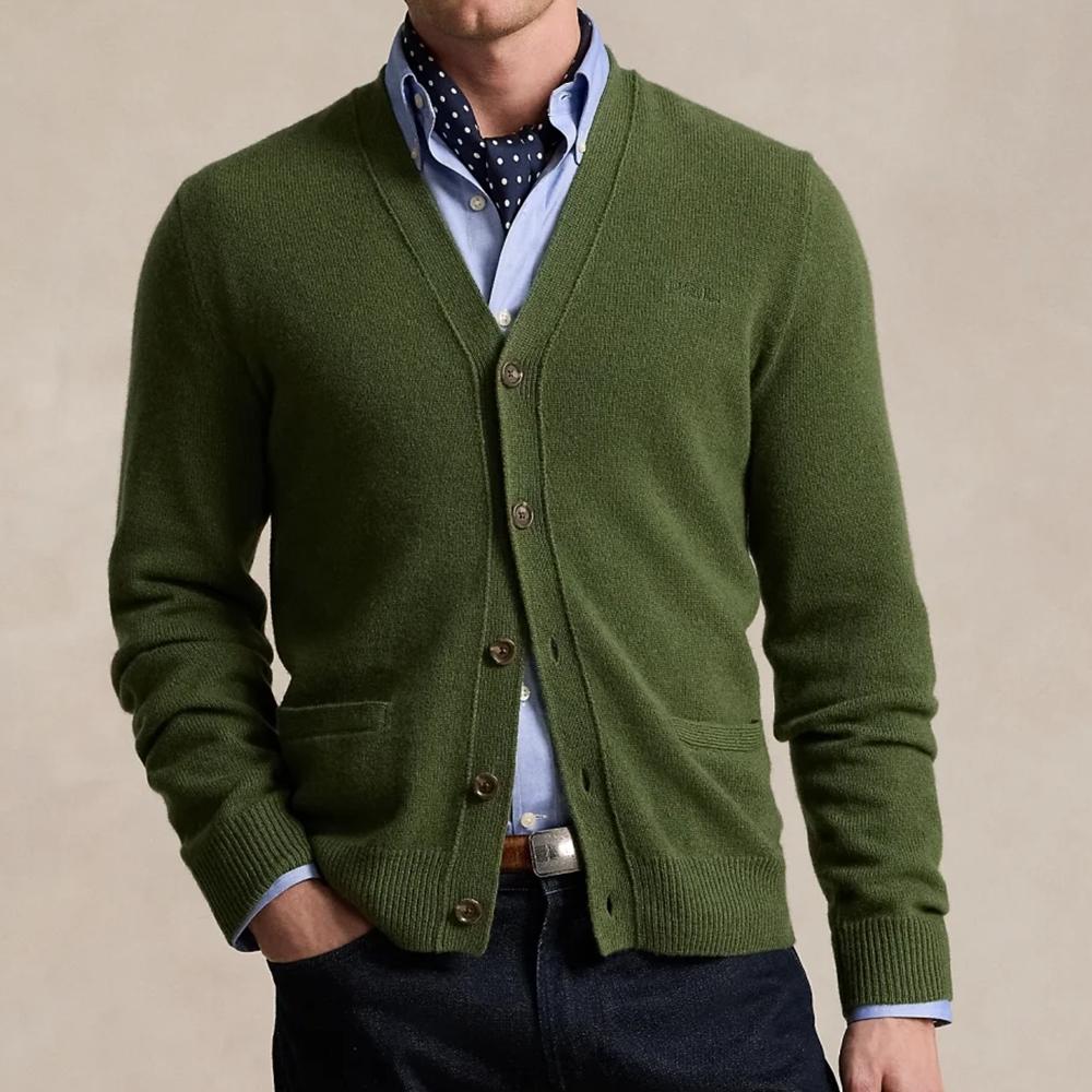 Polo Ralph Lauren FW24 Logo Wool Fashion Knit Sweater Men sweater Olive-Green MNPOSWE16822061-310