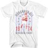 Muhammad Ali Kinshasa Zaire '74 Adult White Short Sleeve T Shirt Boxing Icon Vintage Style Graphic Tees