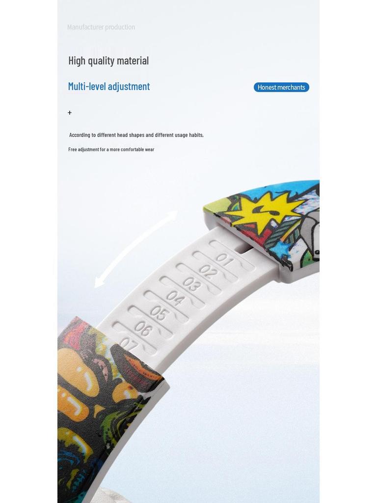 LED Luminous Cross-border Graffiti Bluetooth Gaming Headset with Wireless and Card Insert Features