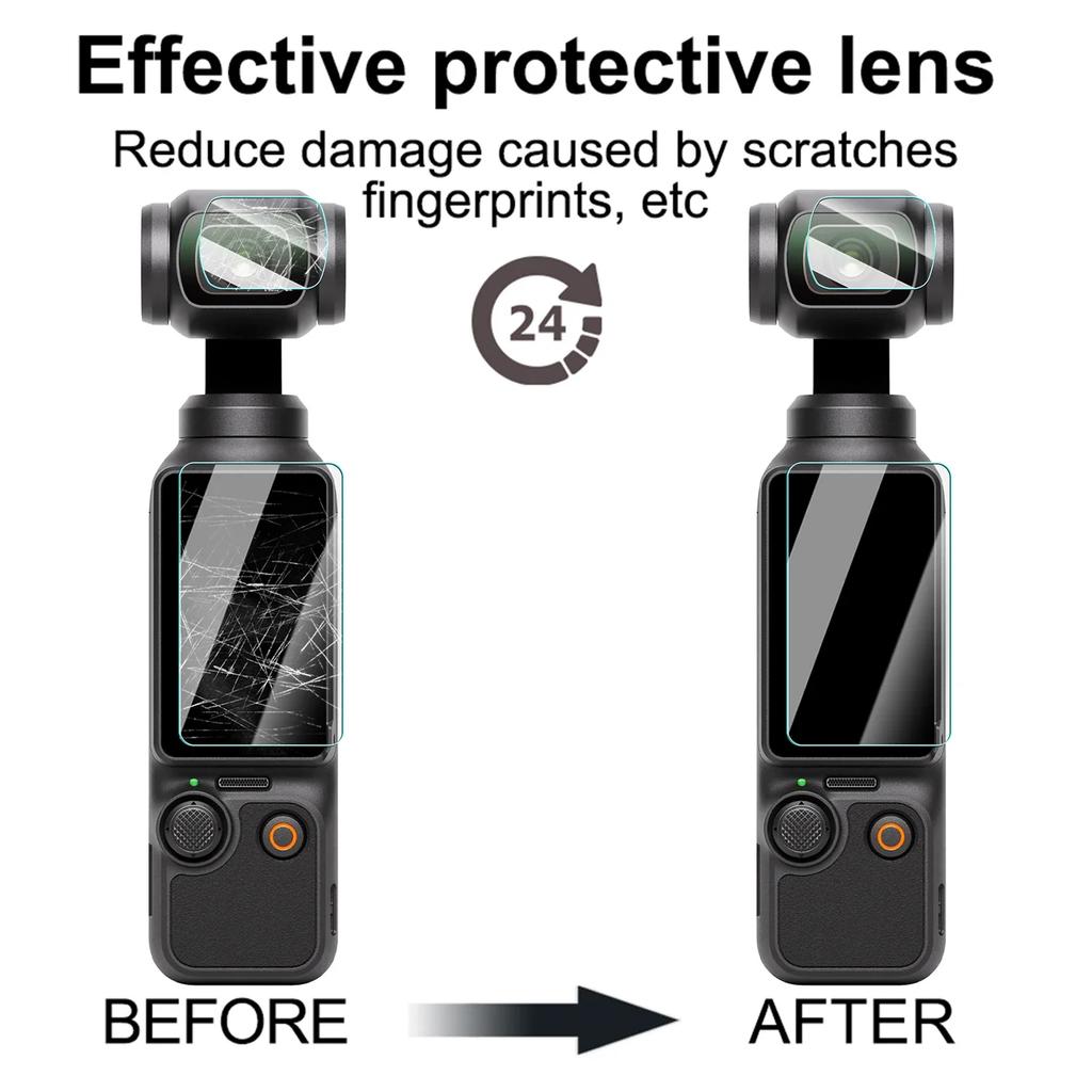 1/2/3Sets Tempered Glass For DJI OSMO Pocket 3 Lens Screen Protector Easy To Inatall AR Protective Cover Camera Film For Pocket2