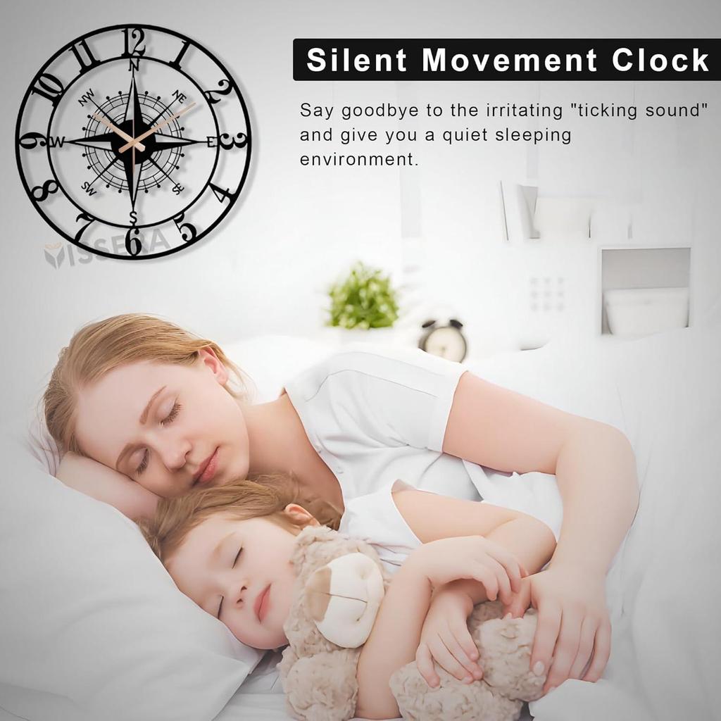 Geräuschlose Hänge-Wanduhr zur Wanddekoration | Antike Große Stumme Wanduhr für Heimdekorationsartikel (40 CM)