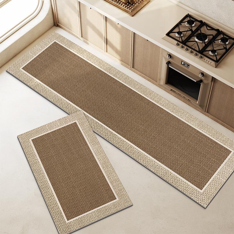 Kitchen Mat Modern Minimalism Long Strip Runner Rug Non-slip Anti-fouling Oil-proof Kitchen Carpet Home PVC Leather Washable Mat