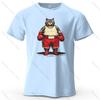 Boxing Cat Cartoon Printed Casual Short Sleeved Summer New Personalized Mens And Womens Soft And Skin Friendly Tshirt