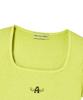 AWESOME STUDIO Pigment Square Neck T-Shirt Yellow Green