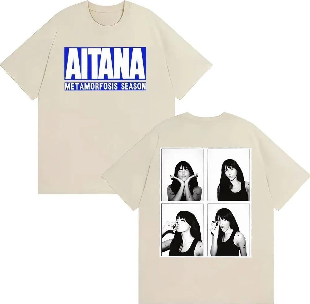 Singer Aitana Met Amorfosis Season Graphic Cover Tshirt Unisex Women Clothing Fashion Aesthetic T Shirts Loose Cotton T Shirt