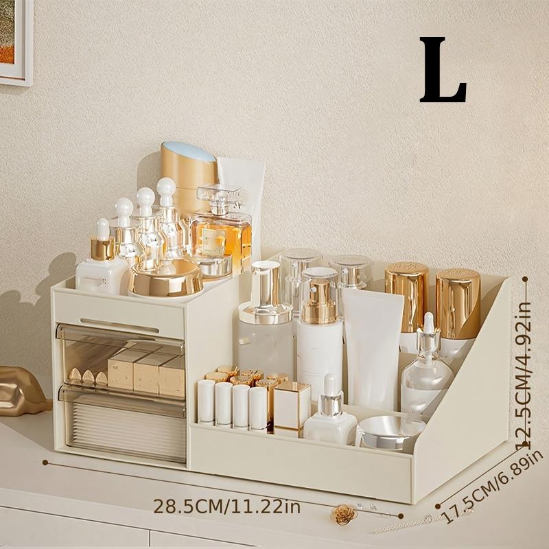 Makeup Organizer with Drawers, Cosmetic Storage for Dresser Vanity and Bathroom Countertop, Beauty Holder for Lipstick Brush