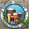 1pc Retro Metal Can Sign, 2D Flat Aluminum Beer Barrel Wall Art, Brown Wooden Barrel with White Foam & Beverage Containers, 20X20cm