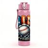 1PC Baseball And Bat Badge 750ml Color Plastic Sports Water Bottle Leakproof Flip Straw Lid Suitable for Sports Office Home Use
