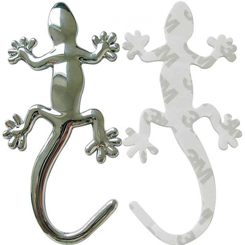 2/4Pcs 3D Gecko Lizard Car Sticker PVC Chromed Badge Emblem Decal Waterproof Reflective Stickers Auto Styling Decor Accessories