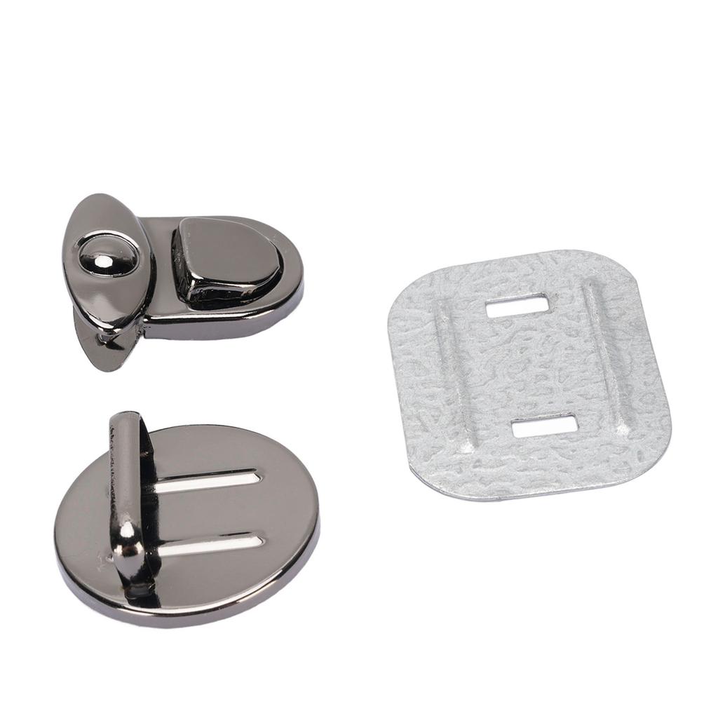 10 Sets Tuck Lock Clasp Catch Silver Black 25mm Wide Duck Tongue Lock with 30x39mm Base Plate for