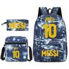 Large Capacity Schoolbag with Shoulder Strap; Student Three-piece Pencil Case Set