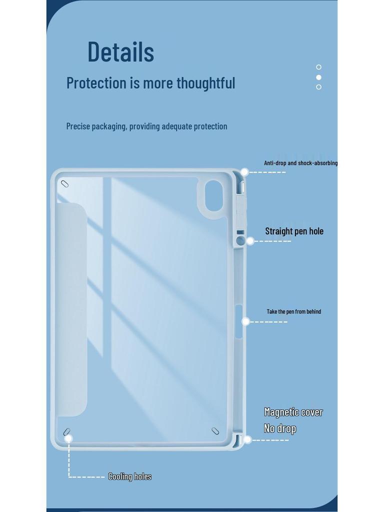 2022 OPPOpad 10.3-inch Acrylic Drop-proof Tri-fold Tablet Case