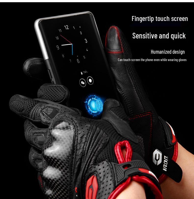 Men's Summer Motorcycle Racing Gloves - Breathable Carbon Fiber Off-Road Anti-Fall Design