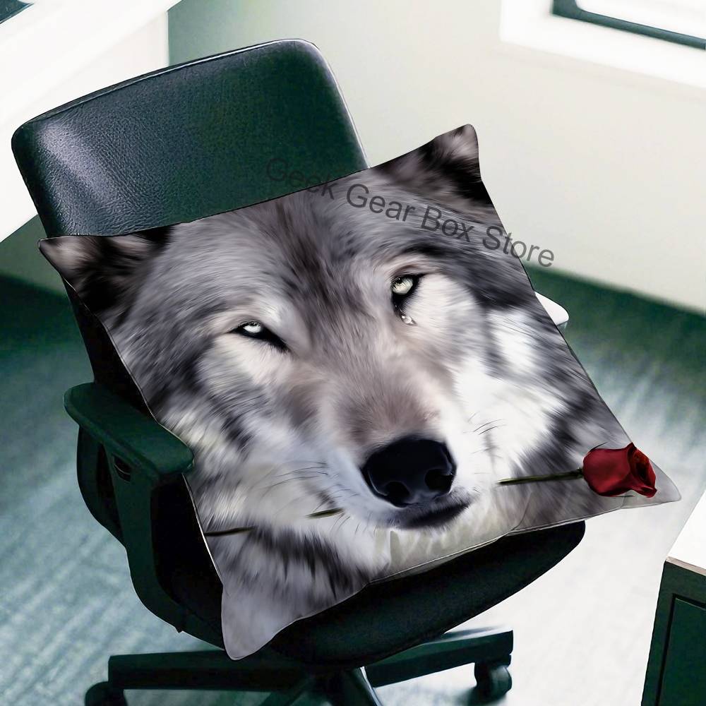 Alpha Sigma Wolf Cool Kissenbezug für Sofa-Dekor Auto Büro Zimmer Druck Kissenhülle Dekorationen und Schutz