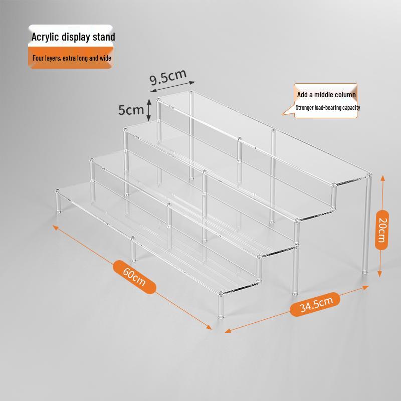 Acrylic Tiered Display Stand for Figurines and Blind Box Dolls - Transparent Home Organizer