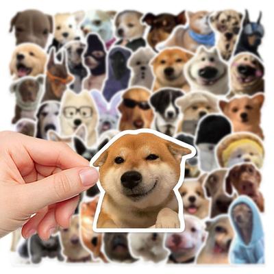 50 Uds. De pegatinas bonitas para perros Meme, pegatinas Corgi Shiba Inu, pegatinas impermeables para cachorros, libro mayor de mano
