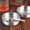 1Pc Smoke Ashtray Stainless Steel Cigarette Ash Silver Metal Ash Holder Heavy Duty Tabletop Ashtray For Hotels Restaurant Bar