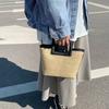Sommer handgefertigte Taschen für Damen Strandstrohtasche Handtasche mit großem Fassungsvermögen Tragetaschen