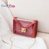 Cozy Up Transparent Bag, Small Square Bag, Crossbody Chain, Mini Women's Bag