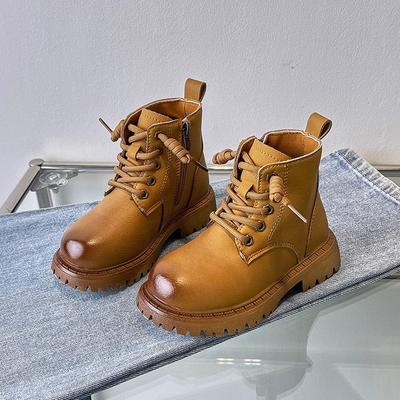 Retro-Mode Kinderstiefel Stiefel Jungen kurze Stiefel trendige Sport Rhabarberstiefel Frühling und Herbst rutschfeste neue Lederstiefel im britischen Stil