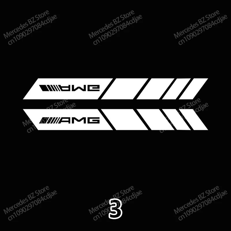 Car Sticker 2026 New For Benz 2pcs LED Car Rearview Glass Film Ghost Shadow Projector Light For Mercedes Benz W222 W223 W205 W21