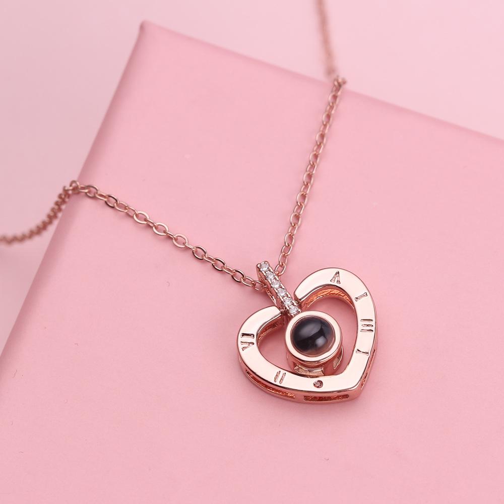 Projection Necklace 100 Languages I Love You Pendant Necklaces For Lover Girlfriend  Creative Couple Romantic Jewelry Gifts