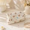 Bear Printed Pencil Pouch Button-closure Pencil Case Cute Pen Bag  School Supplies